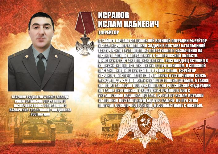 Имя погибшего военнослужащего навечно внесено в списки личного состава гудермесского полка Росгвардии