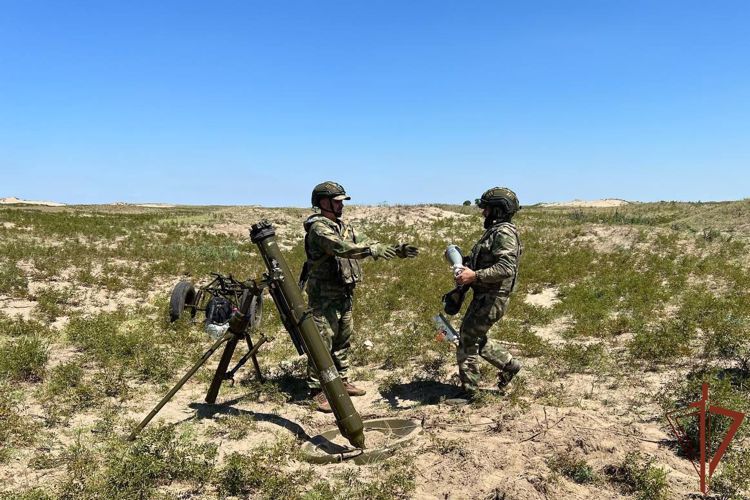 Тактическое учение минометной батареи полка оперативного назначения Росгвардии прошло в Чеченской Республике