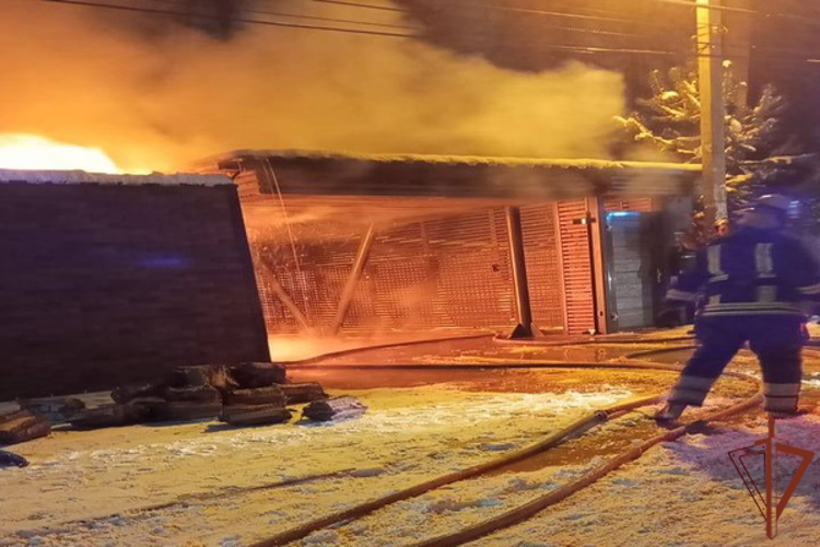 Росгвардейцы участвовали в тушении пожара на территории охраняемого объекта в Московской области