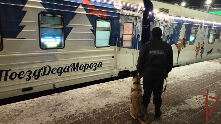 Росгвардейцы обеспечили безопасность пребывания поезда Деда Мороза в Челябинске
