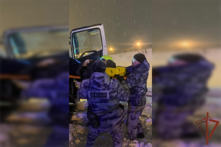 Спецназ Росгвардии спас попавшего в ДТП водителя в Москве (видео)