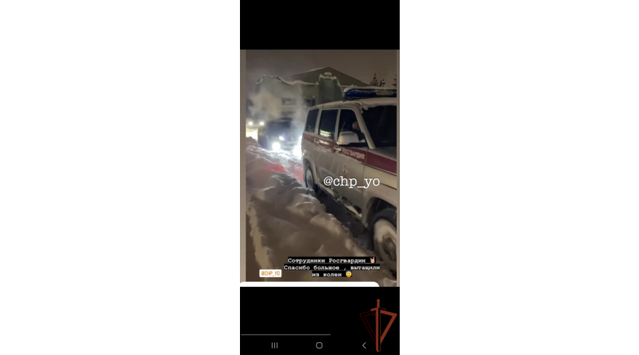 Жительница Йошкар-Олы поблагодарила росгвардейцев за помощь в трудной ситуации