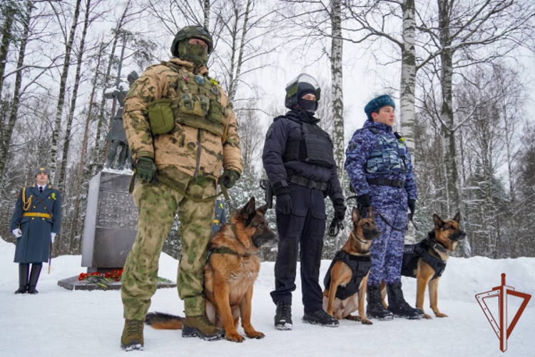 Кинологи Росгвардии в Санкт-Петербурге почтили память выполнявших боевые задачи в годы блокады предшественников 