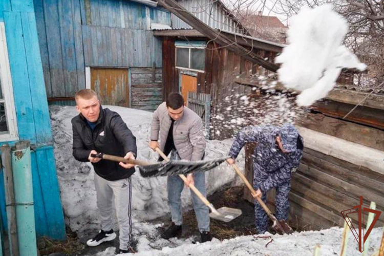 Росгвардейцы помогли труженице тыла с домашними делами в Кемеровской области (видео)
