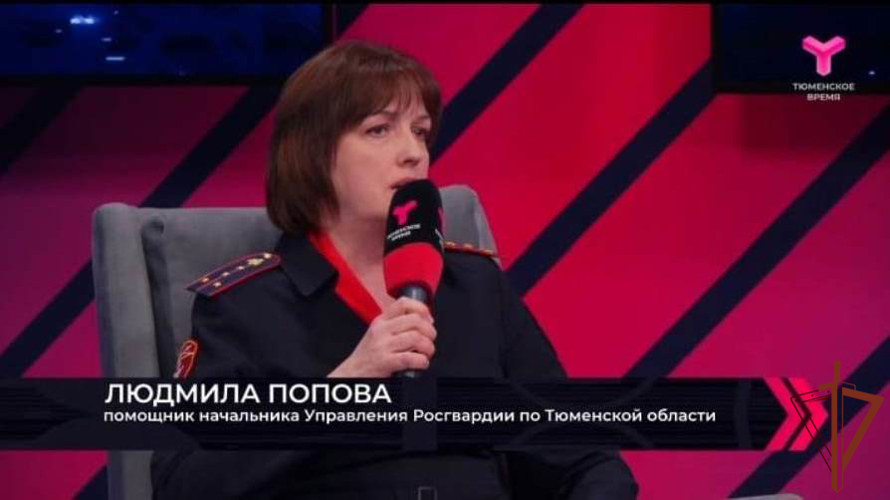 В прямом эфире тюменского телевидения рассказали об участии росгвардейцев в противопаводковых мероприятиях (видео)