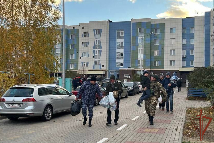 Сотрудники Росгвардии оказали содействие экстренным службам на месте атаки беспилотника ВСУ в Белгороде 