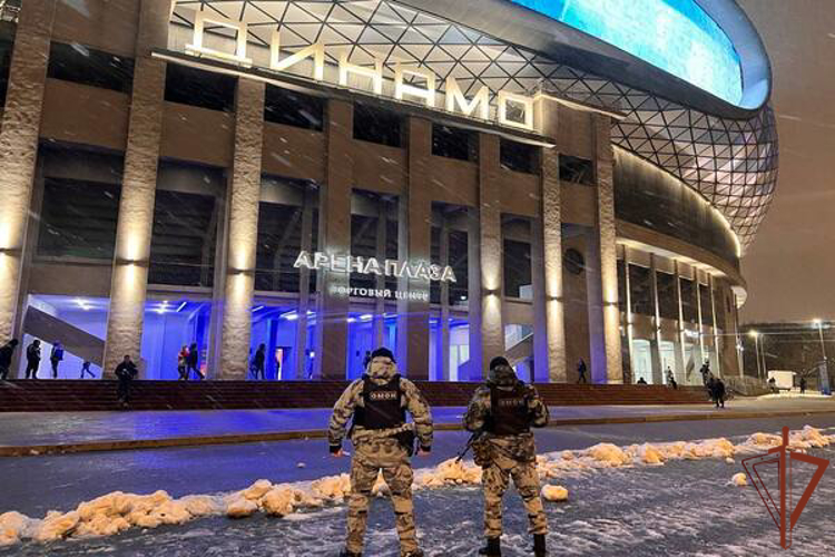Безопасность на хоккейном матче в Москве обеспечили росгвардейцы  