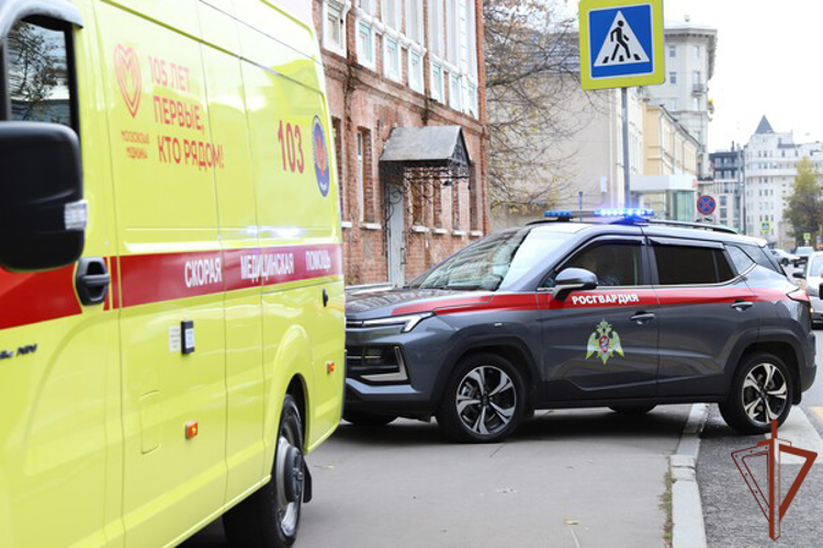 Сотрудники Росгвардии пришли на помощь женщине, почувствовавшей недомогание на одной из столичных улиц (видео)