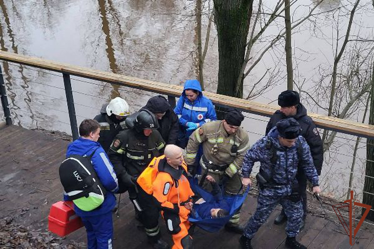 В Петербурге наряд Росгвардии оказал содействие сотрудникам МЧС в спасении упавшего в воду гражданина 