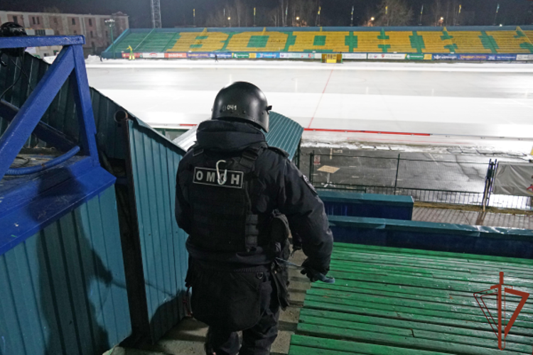 Росгвардейцы обеспечили безопасность матча чемпионата России по хоккею с мячом в Архангельске