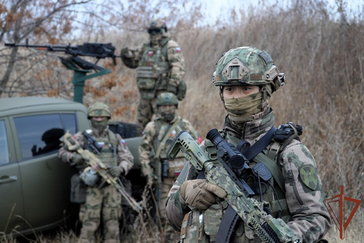 Военнослужащий Росгвардии сбил беспилотник противника в ДНР (видео)