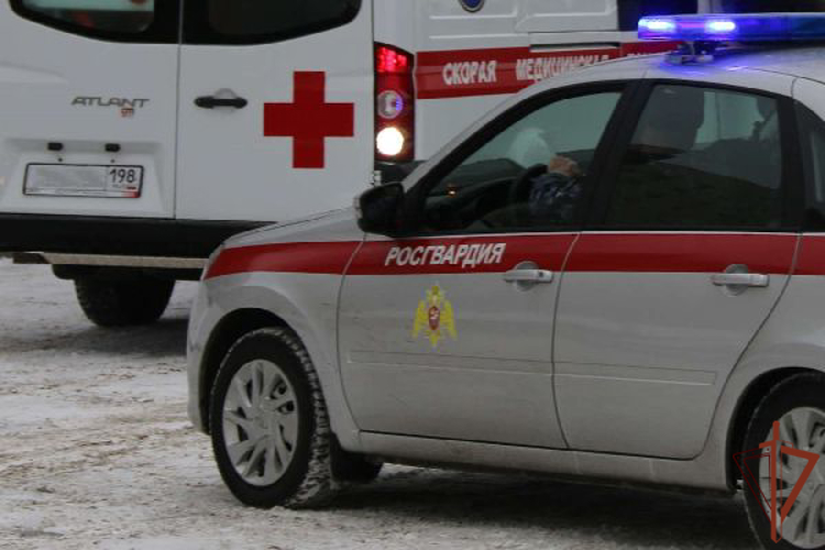 В Санкт-Петербурге сотрудники Росгвардии передали медикам пенсионерку, которой резко стало плохо на улице