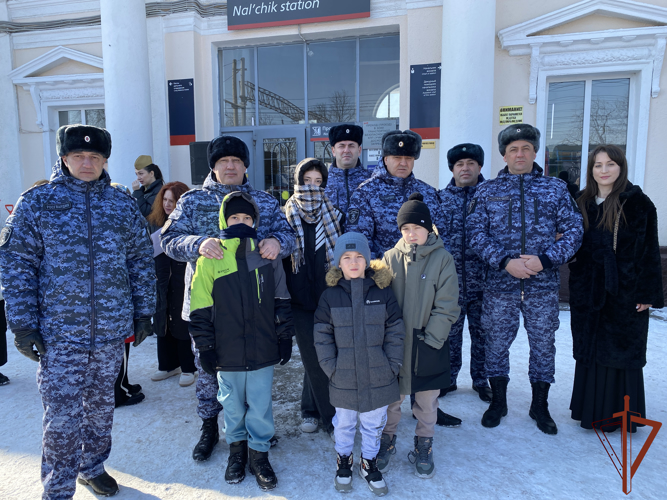 Росгвардейцы участвуют во встрече «Поезда Победы» на Северном Кавказе