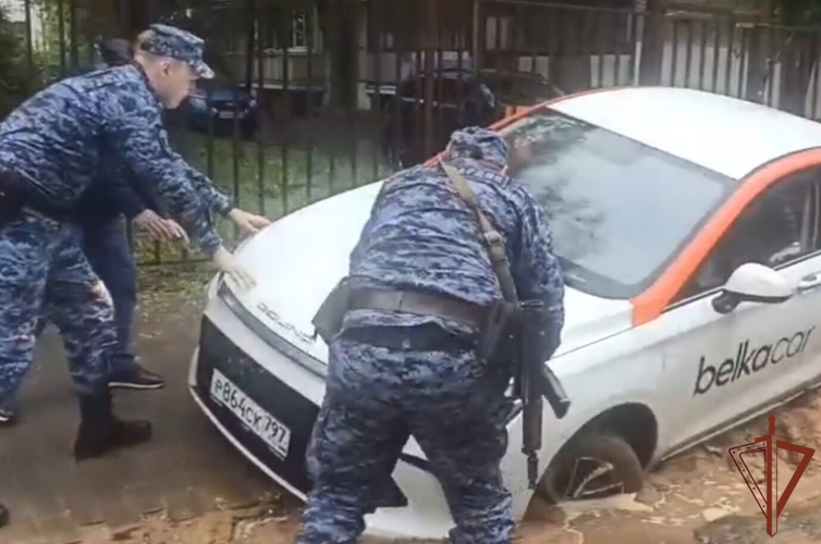 Росгвардейцы помогли водителю каршеринга в центре Москвы (видео)
