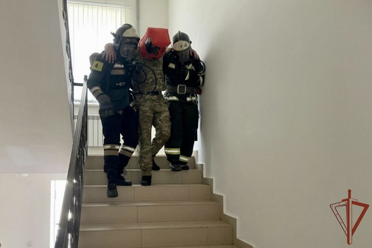 В Ингушетии прошло совместное пожарно-тактическое занятие Росгвардии и МЧС