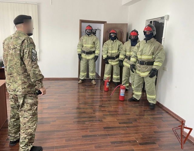 В Ингушетии прошло совместное пожарно-тактическое занятие Росгвардии и МЧС