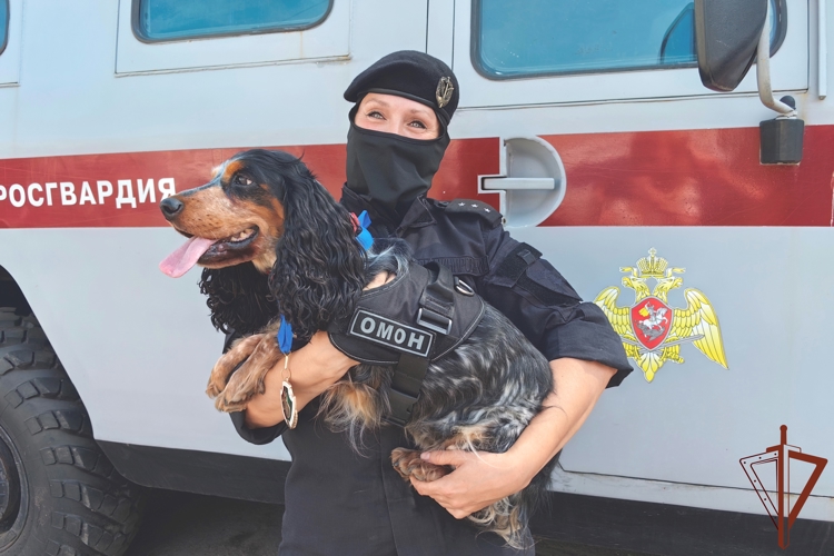 В петербургском ОМОН «Балтика» с почётом проводили на пенсию служебную минно-разыскную собаку