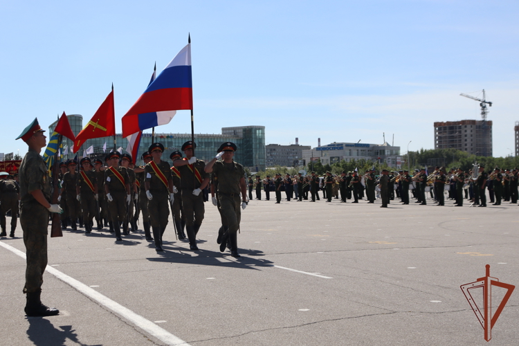 Музыканты военного оркестра Росгвардии участвуют в подготовке к Параду Победы над милитаристской Японией