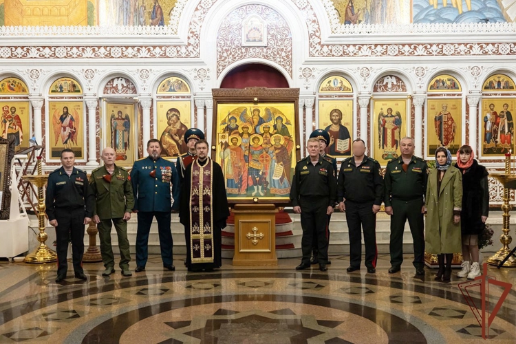 В храм Святого равноапостольного Великого князя Владимира передана икона святых покровителей отрядов специального назначения ведомства (видео)