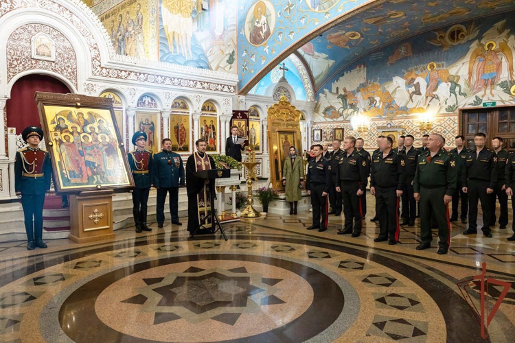 В храм Святого равноапостольного Великого князя Владимира передана икона святых покровителей отрядов специального назначения ведомства (видео)