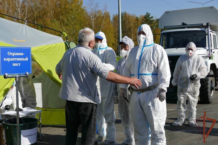 Росгвардия приняла участие в межведомственном учении по борьбе с очагом особо опасного заболевания животных в Томской области