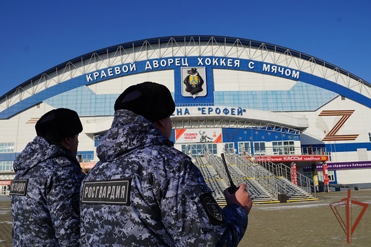В Хабаровске росгвардейцы обеспечили безопасность на матче чемпионата России по хоккею с мячом 
