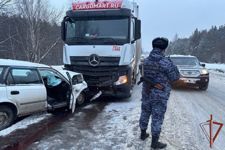 В Томске росгвардейцы первыми пришли на помощь пострадавшему в ДТП