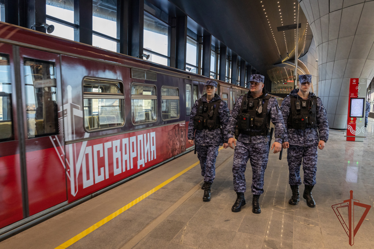 В метро Москвы запустили тематический поезд к юбилею Росгвардии (видео)